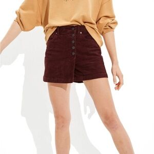 American Eagle Outfitters Maroon High Waist Mom Skort